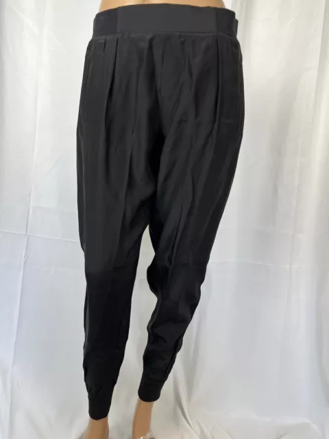 ATM Anthony Thomas Melillo silk black jogger pants AW9001-BD womens size Small