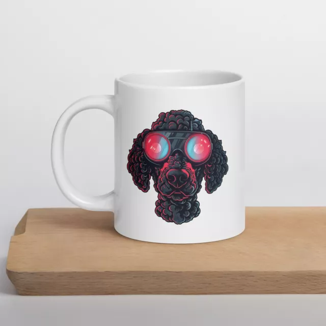 Cool Cyberpunk Boston Terrier Dog Face Coffee Cup Office Tea Lover Gift Mug 11oz