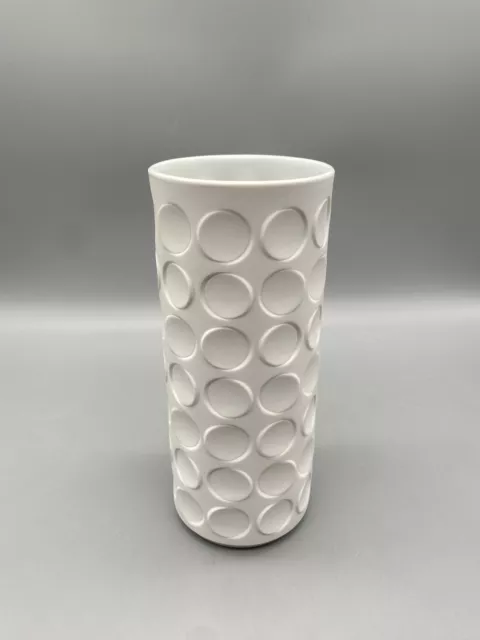 WINTERLING VASE BAVARIA OP ART BISQUIT PORZELLAN WEIß H 23,5 CM 70ER JAHRE