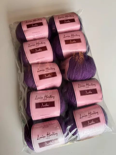 Louisa Harding Ianthe Merino Wool and Cotton Yarn Balls (10 x 50g) - Purple