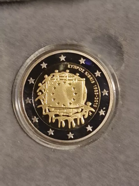 ZYPERN 2015 - 2 Euro in PP (proof) - 30 Jahre EU Flagge