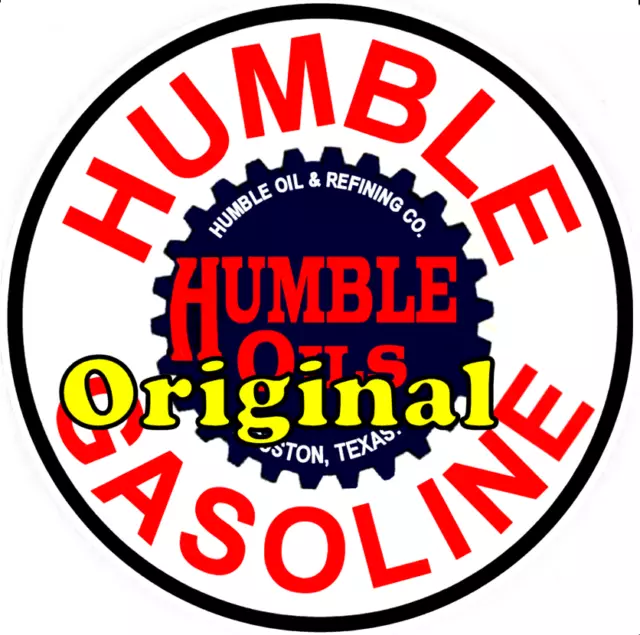 Humble Gasoline 8" Diameter Aluminum Metal Sign Motor Oil Gas Globes