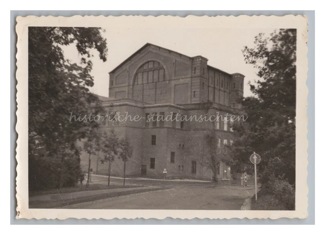 Bayreuth 1957 - Festspielhaus Verkehrsschild Straße - Altes Foto 1950er