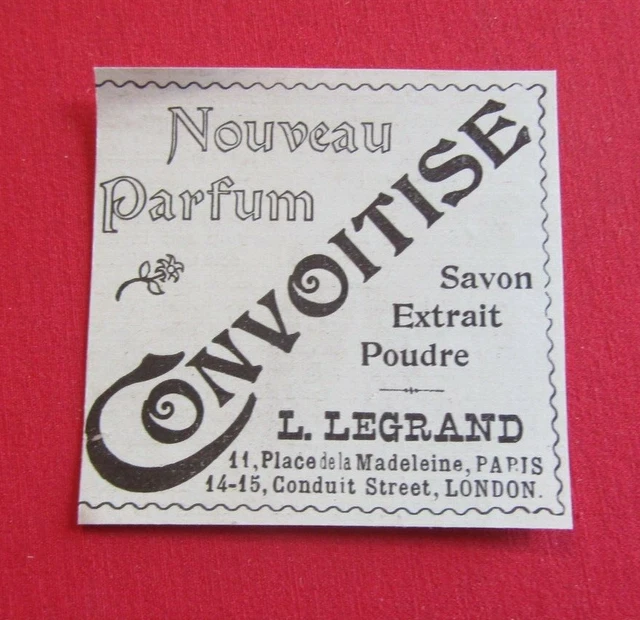Advertising Pub Vintage Publicite Ancienne Advert 26.2 Parfum Convoitise Legrand