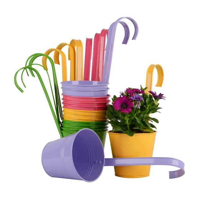 Hängetöpfe Blumentöpfe hängend 14er Set Balkontopf Pflanztopf Übertopf 13cm bunt