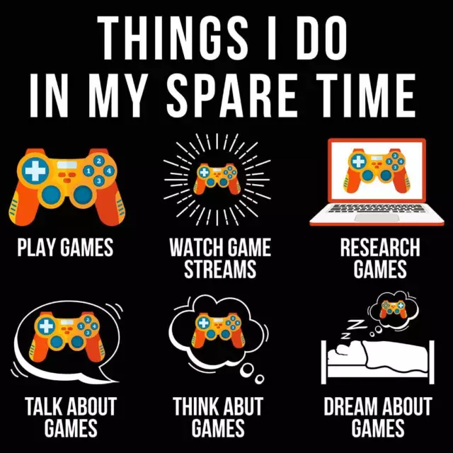 Things I Do In My Spare Time Games Gamer - Mens Funny Novelty T-Shirt Tshirts