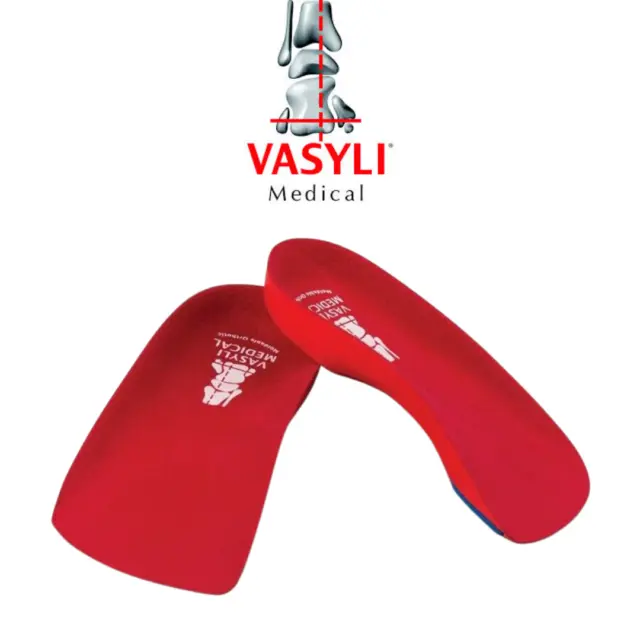 Vasyli 3/4 Length Orthotics | Red High Density | Physio/Pod Endorsed | FREE POST