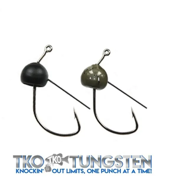 *** TKO Tungsten weedless WACKY Head Rig jigs ** 3 pack, 3 sizes, 2 colors***