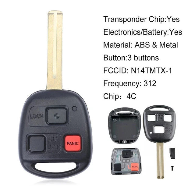 Car Key Fob for Lexus RX300 1999-2003 Keyless Entry Remote Replacement N14TMTX-1