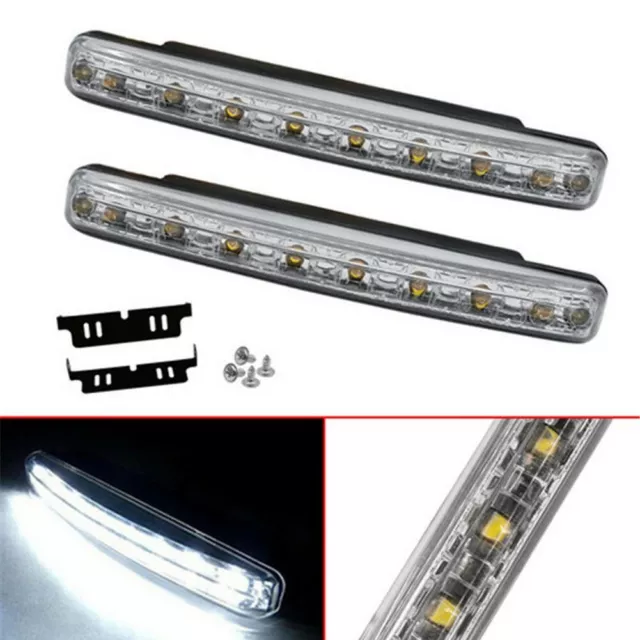 2 Pi��ce 8-LED Feux Diurnes Voiture Conduite DRL Brouillard Lampes Blanc Vif 12V