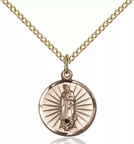 14K Gold Filled Our Lady Grace Miraculous Virgin Mary Medal Necklace Pendant