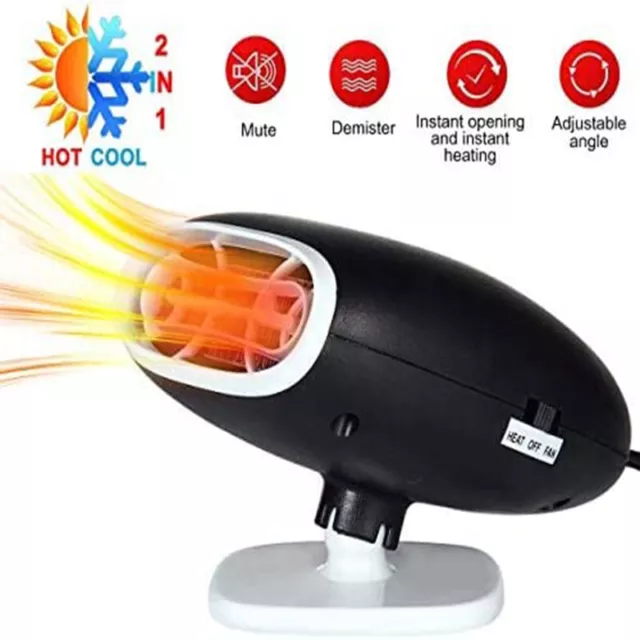 150W Electric Car Heater 12V Heating Fan Defogger Defroster Demister Portable