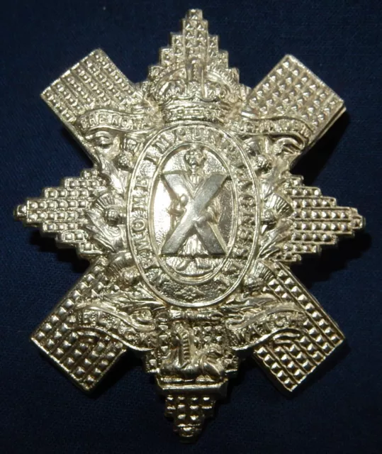 Fine Original Royal Highlanders Regiment Black Watch Cap Badge British Kc Wm