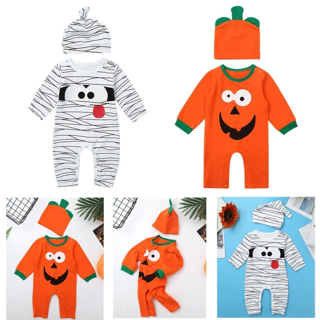 Newborn Baby Boys Girls Romper Outfits Jumpsuit Halloween Costume 2Pcs Clothes