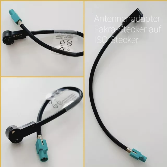 Antennenadapter Fakra ISO passend für Audi BMW Citroen Dacia Opel Seat Skoda VW