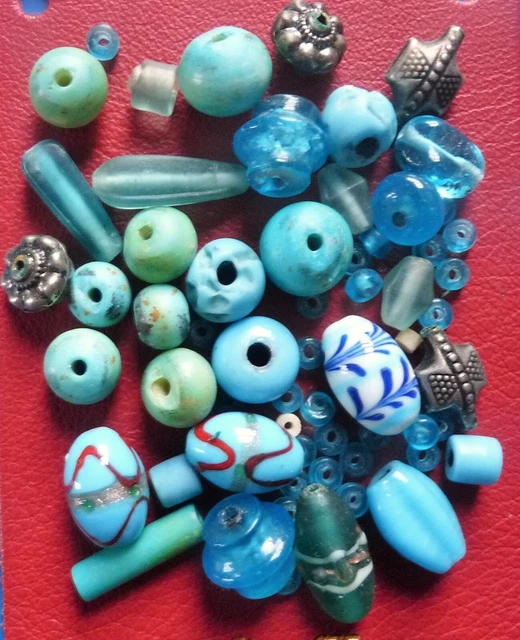 Ancient Old Glass Venitian Trade Beads Africa Lot Perles Anciennes Verre Murano
