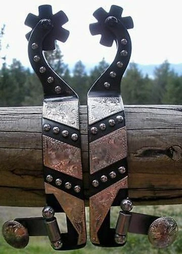 Spurs - Black Satin with Trim and Dots (Mens)