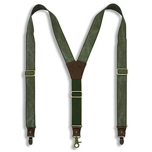 Suspenders The Mad Dog Canvas Salvaged Wide 1.36 inch | Wiseguy Original