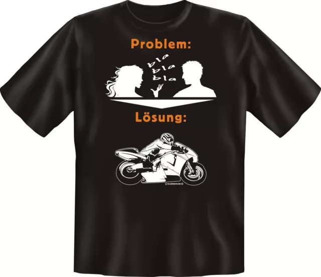 Biker T-Shirt - Problema Soluzione Moto Compleanno Maglia Divertente Ben