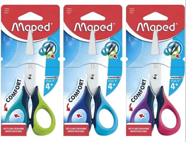 Maped 3D Sensoft Scissors - Comfort Grip - Right Handed-13cm  - Assorted Colours