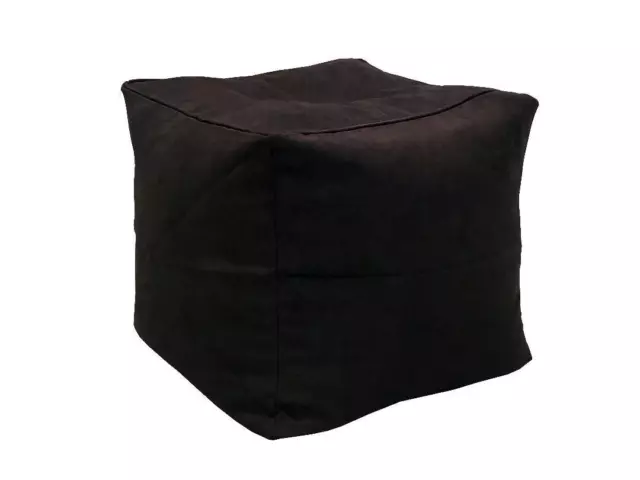 Faux Suede Cube Filled Bean Bag Pouffe Seat Foot Rest - CHOCOLATE - NOT FILLED