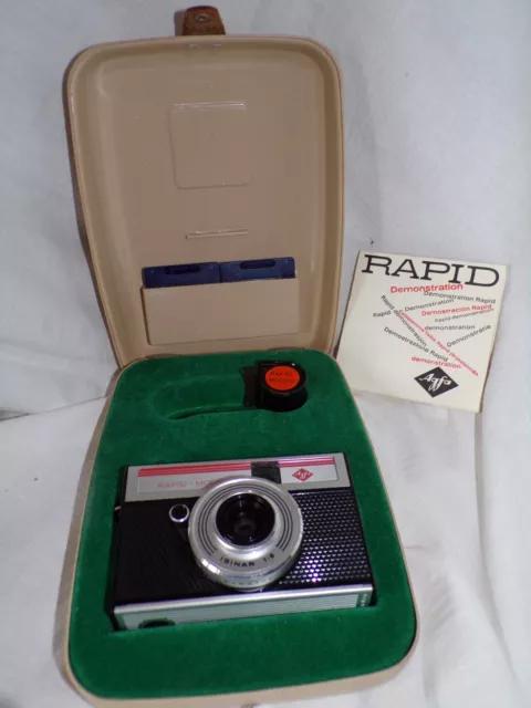 Ancien Appareil Photo Argentique Agfa Gevaert Rapid Model + Boite + Notice