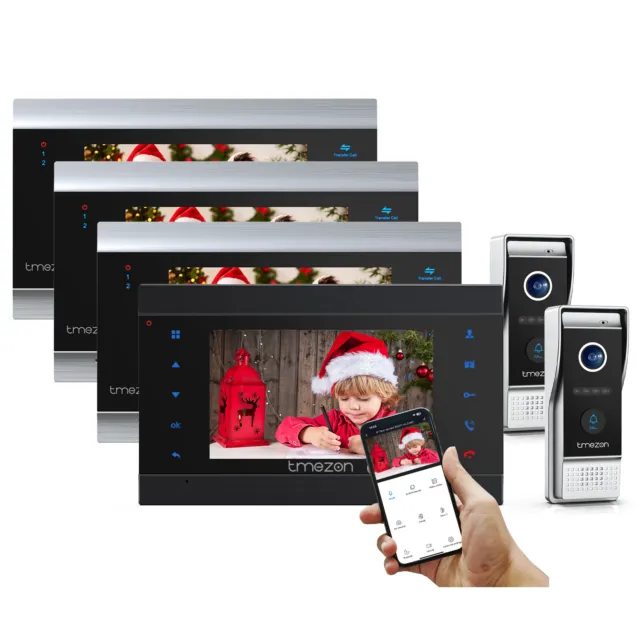 TMEZON 1080P WLAN Video Türsprechanlage Gegensprechanlage mit 7'' LCD Monitor