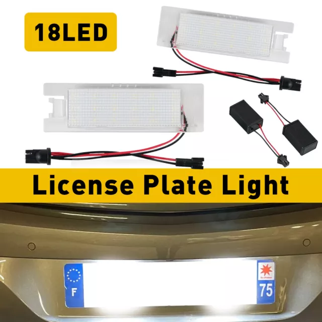 2x LED License Number Plate Light Lamp Bulb For Opel Vauxhall White Error Free