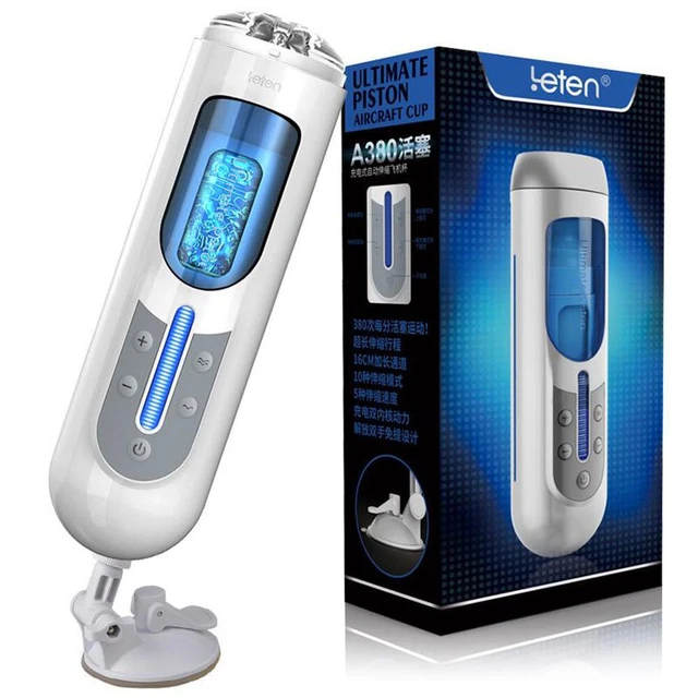 Leten a380 super mastorbatore maschile telescopico up & down ricaricabile con ve
