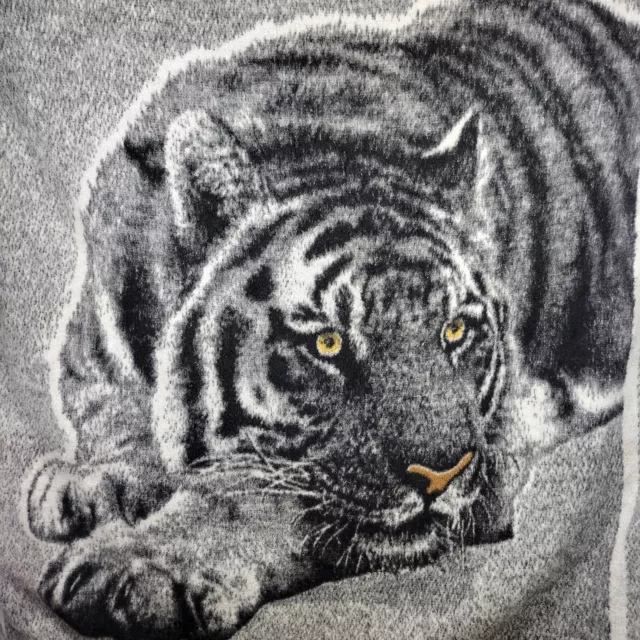 BIEDERLACK TIGER HEAD Reversible Acrylic Blanket Brown White USA 54 x 72 38.25 PicClick