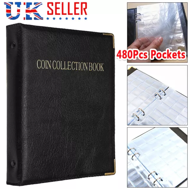 480 Coin Collection Album Money Storage Case Holder Coin Collecting Book