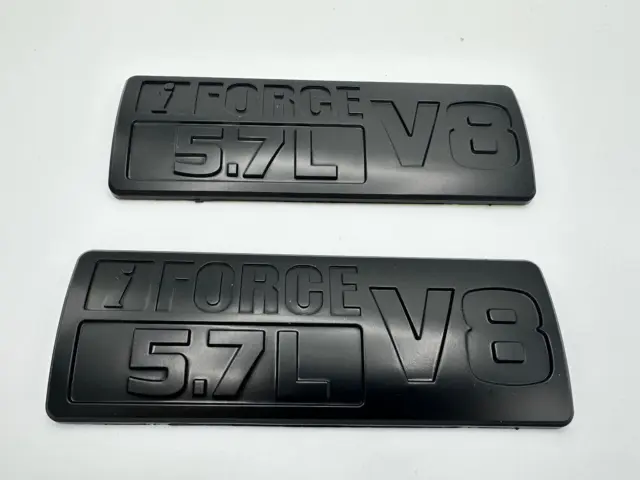 2X Matte Black ABS PRO i Force V8 5.7L Tundra Door Side Emblem Fender Badges
