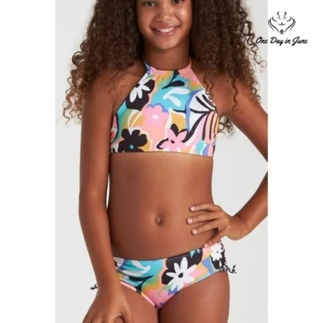 Girls' Tropic Party Reversible High Neck Two-piece Bikini Set