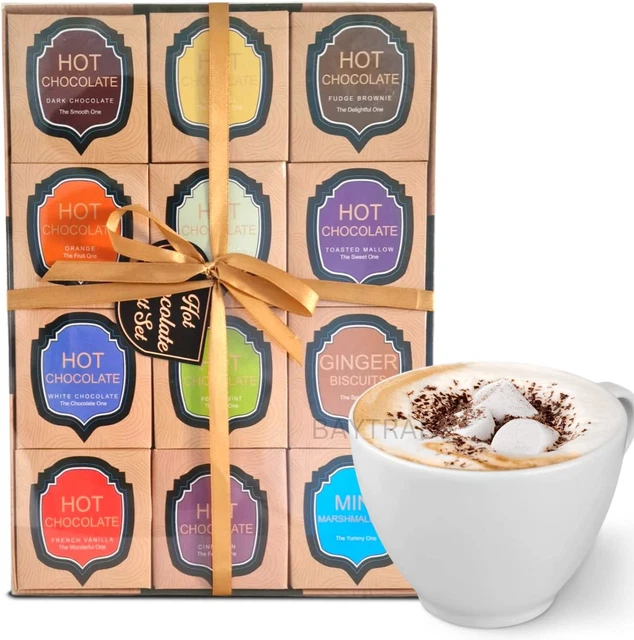 HOT CHOCOLATE GIFT Set 12 Days of Christmas Cocoa Flavours Luxury