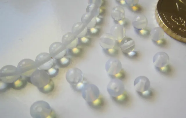 Perlas bola cristal ópalo u opalita 4 mm X 80 UNIDADES traslúcida azul abalorios