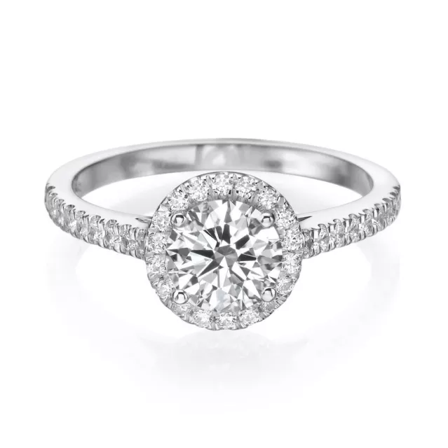 2.84 CT New Round Cut Diamond Engagement Ring 14K White Gold F/SI1