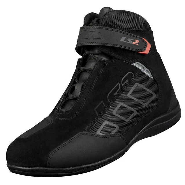 LS2 Dardo Short Motorcycle Boots Suede Leather Paddock Motorbike Scooter Black