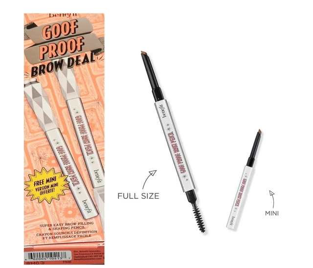 Benefit - Set matite sopracciglia a prova di goof (2 marrone oro caldo - taglia intera & mini)