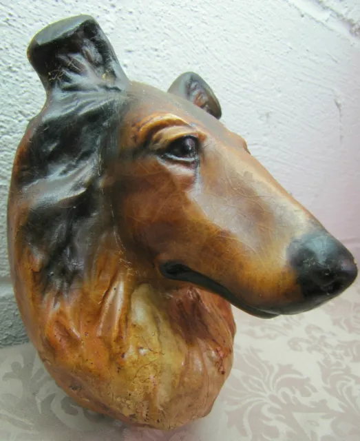 Collie Figural Old Dog Head Plaque THOROUGHBRED RENFREW STUDIOS BUFFALO NY