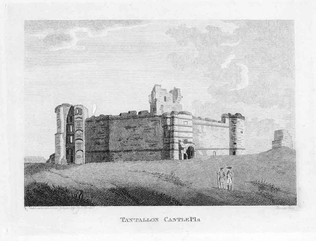 1797 Antique Print TANTALLON CASTLE PL.2 East Lothian (GS145)
