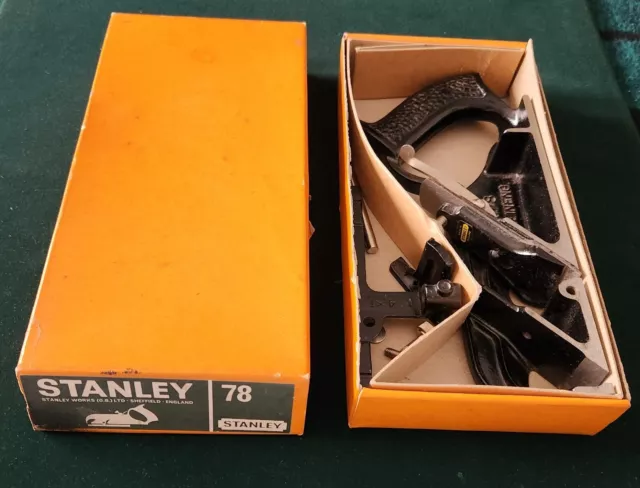 Antique Stanley Sheffield England No. 78 Rabbet Plane & Box, New Old Stock 
