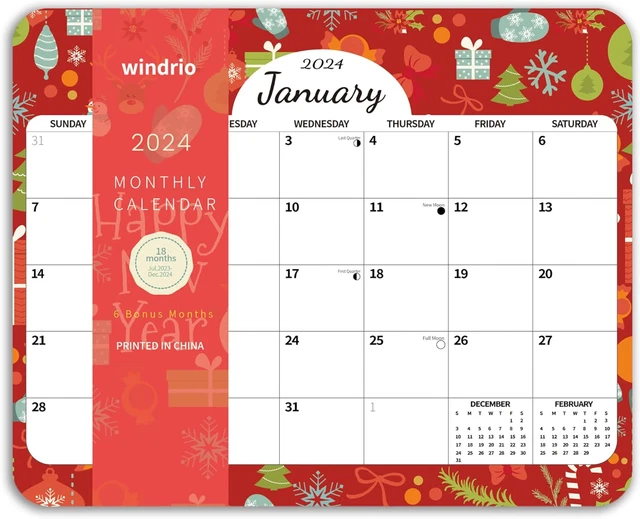 2024 CALENDAR for Refrigerator Planner Nov. 2023 Dec. 2024