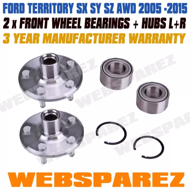 PAIR Front Wheel Bearing Hub Assembly For Ford Territory SX SY SZ AWD LEFT RIGHT