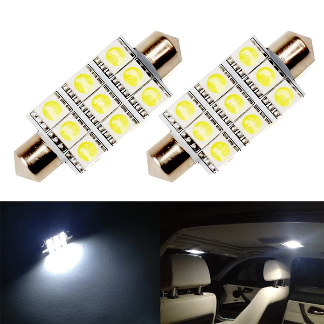 thumbnail interactive-video image 1 of CHUSYYRAY 2x 41mm 578 LED Bulbs - Cool White Interior Lights For Ford & More 1 of 2