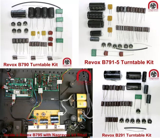 Revox B290 B291 B790 B791 B795 Turntable OVERHAUL KIT- recap, retrim, plus more