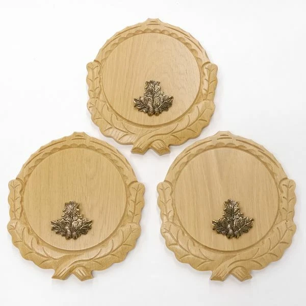 3 Pieza Keilerschilder Tallado Claro Af 16 CM Con 3 Hoja de Roble Portada Klein