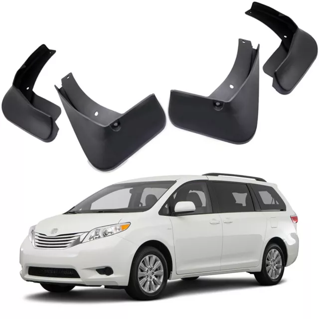 4Pcs Car Mud Flaps Splash Guards Fender Mudguard for Toyota Sienna 2011-2017