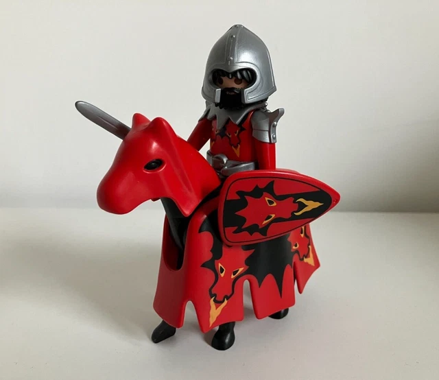 Lot De Playmobil Les Chevaliers Du Dragon Rouge, Réf: 3319, Univers Château Fort