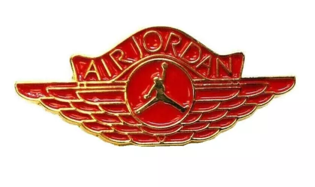 Metal Enamel Red & Gold Jumpman Wing Lapel Pin Button Sneaker Kicks Retro Logo