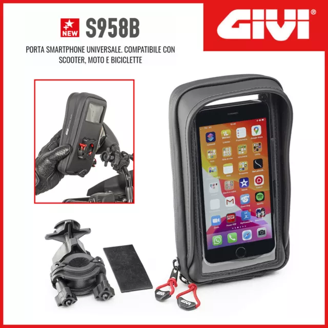 Custodia [Givi] S958B Porta Smartphone / Telefono Universale Per Moto E Scooter